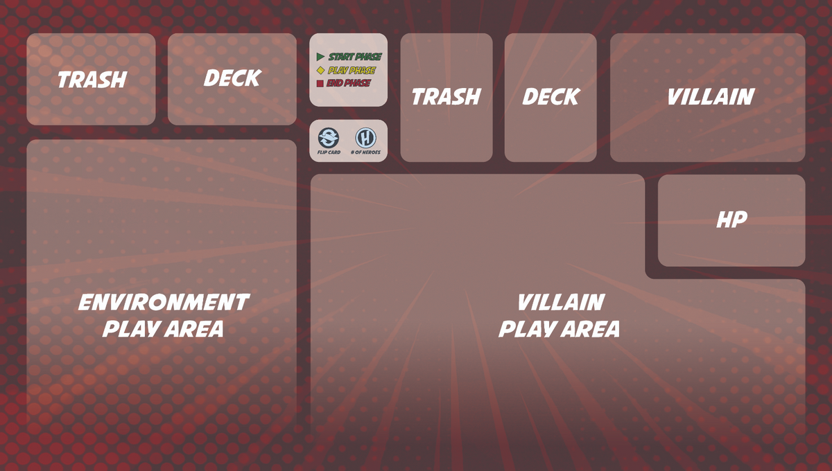 Crimson Menace villain and environment mat